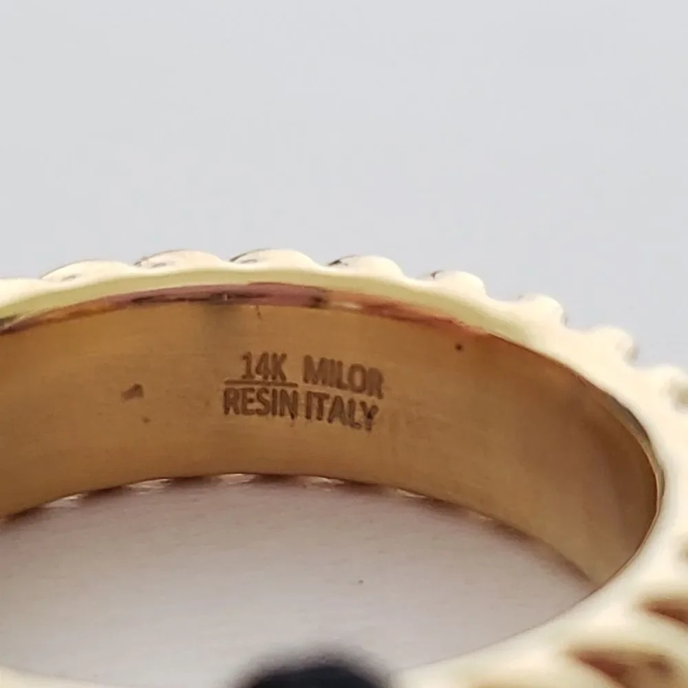 MILOR ITALY 14K Yellow Gold Resin Core Ring Size 6